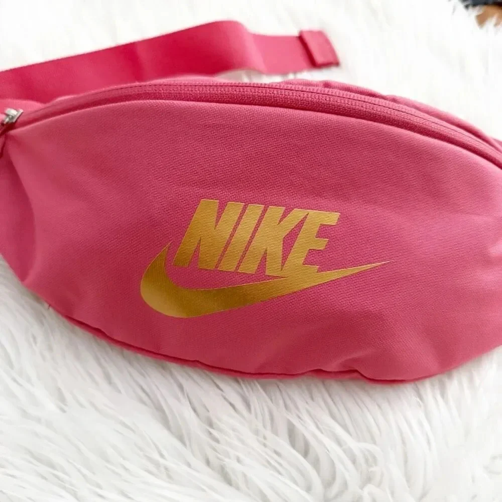 NIKE |‎ Waistbag Waistack Fanny Pack Belt Bag Pink Gold 2 Compartment | Large